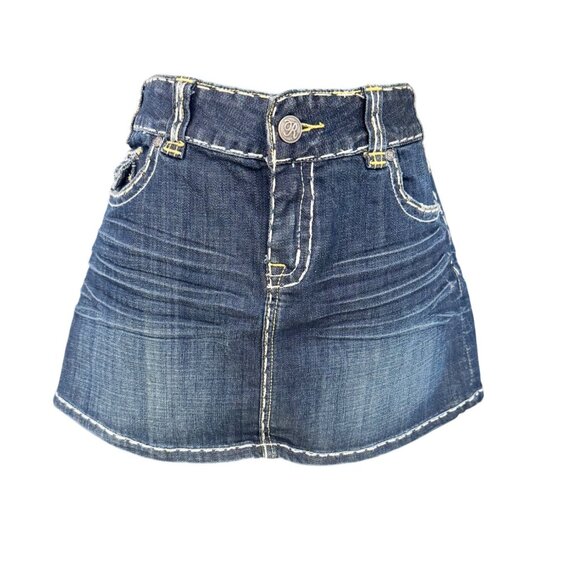 Rock & Roll Cowgirl Womens L Denim Mini Skirt Western Cowgirl Embroidered Pocket - Picture 2 of 13